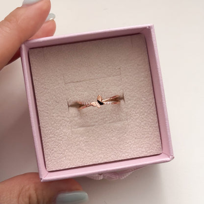 Double Row Butterfly Ring