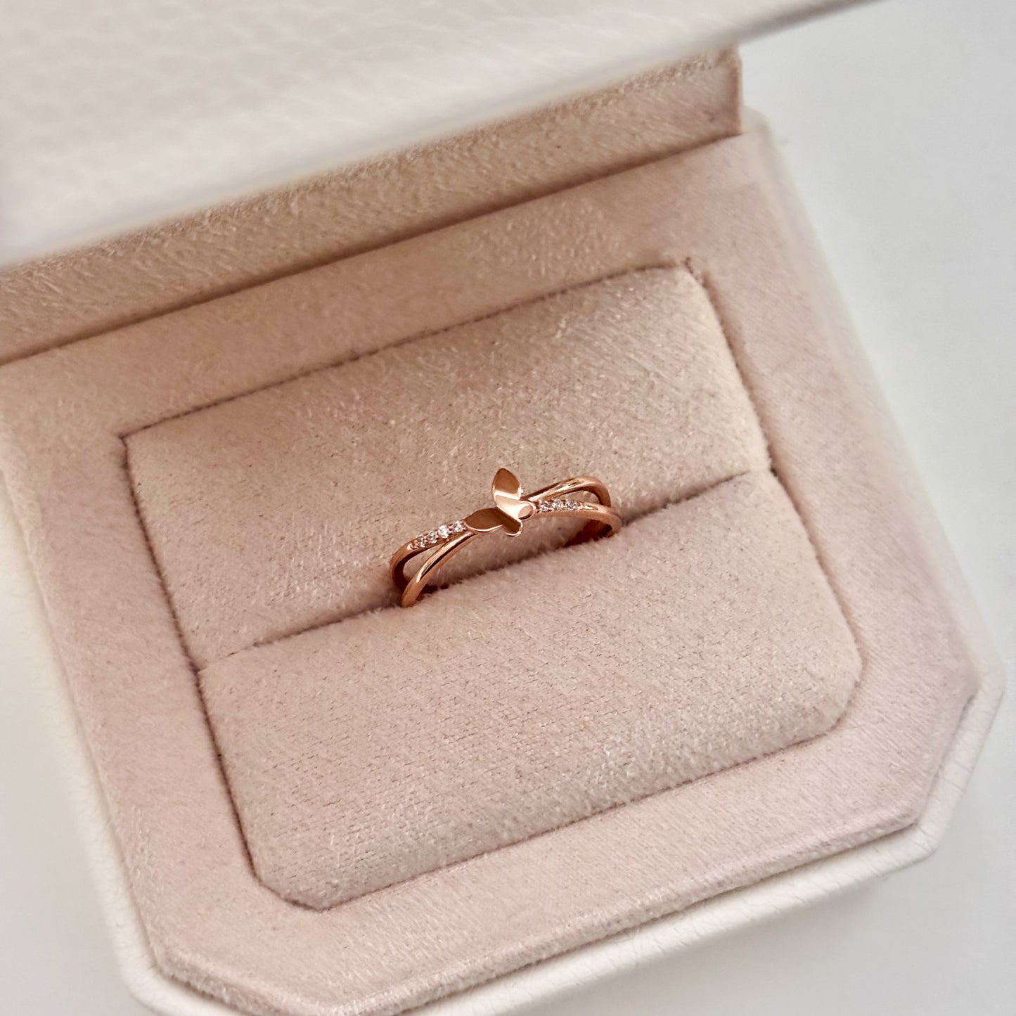 Double Row Butterfly Ring