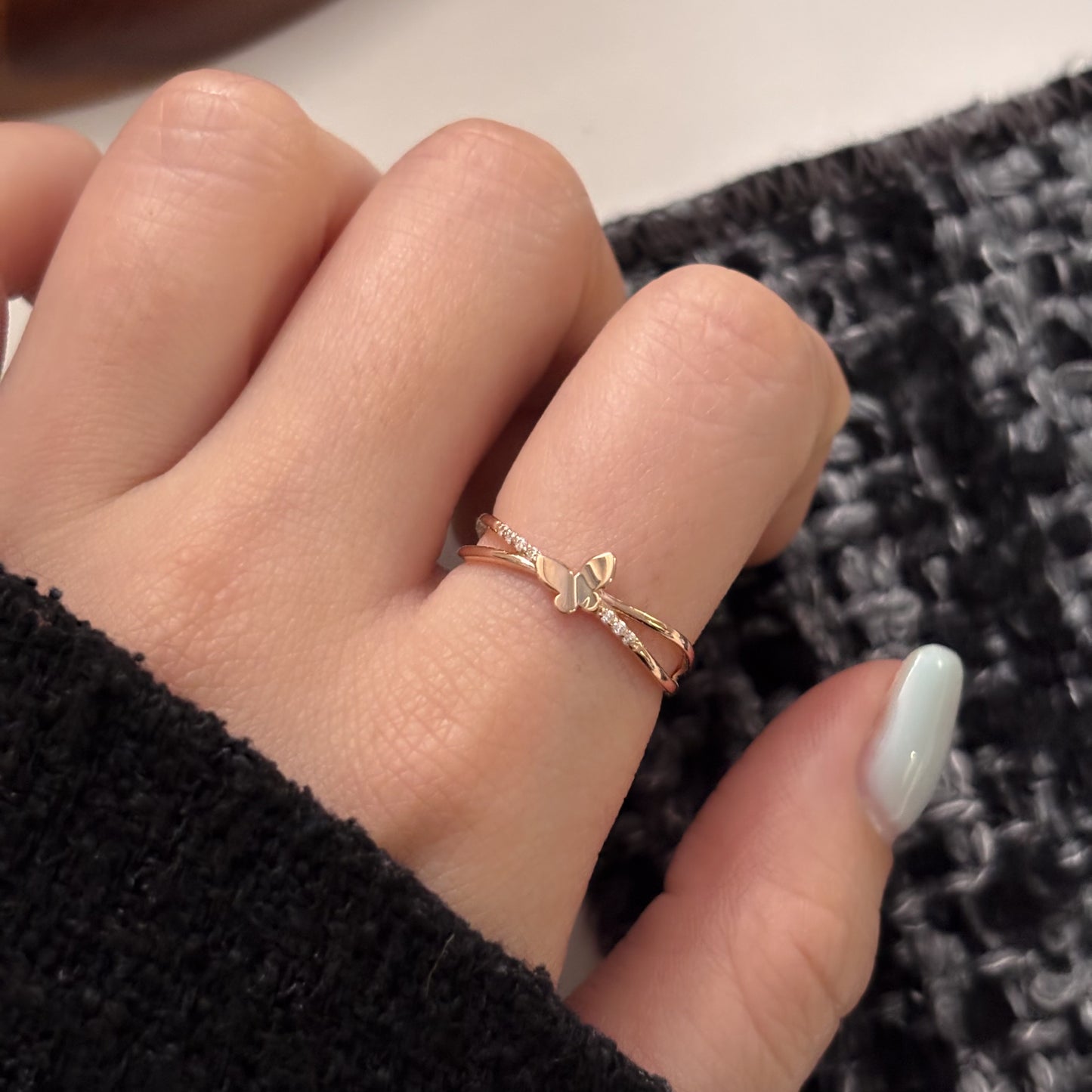Double Row Butterfly Ring