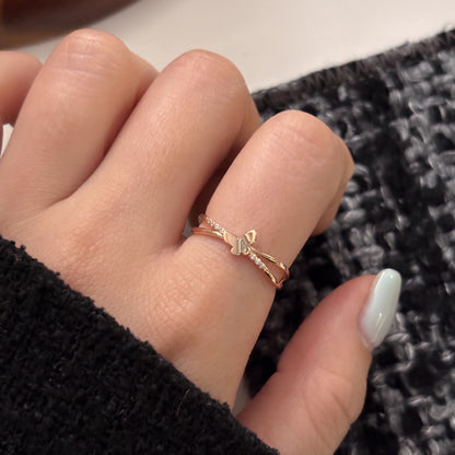 Double Row Butterfly Ring