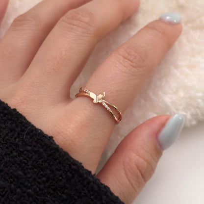 Double Row Butterfly Ring