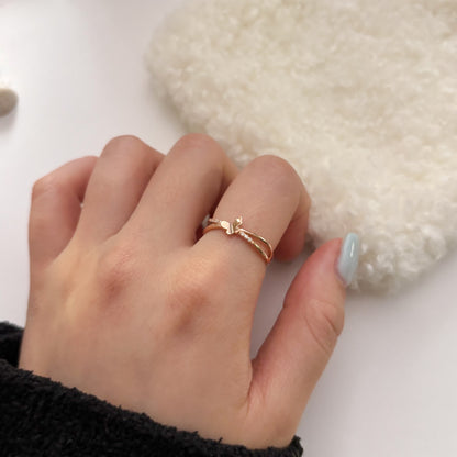 Double Row Butterfly Ring
