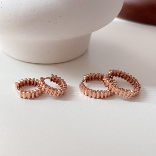 Ribbed Hoop Earrings