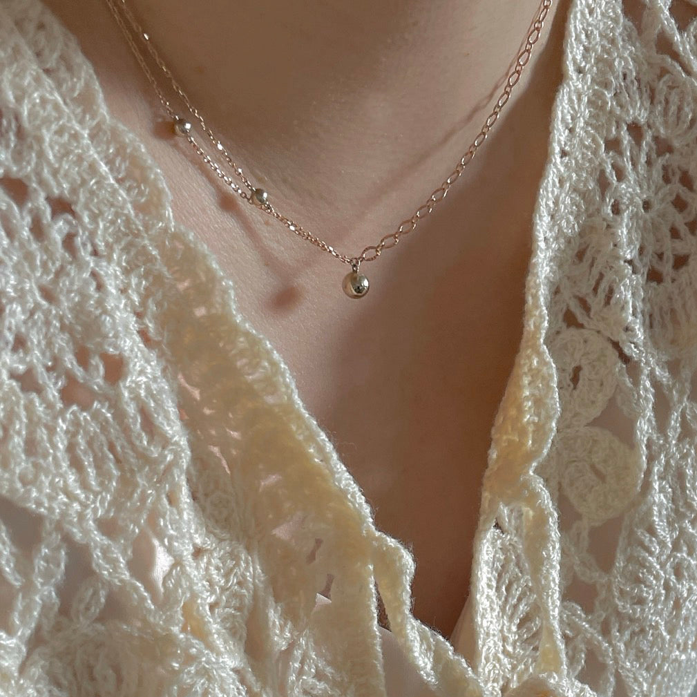 Two Tone Ball Chain Necklace