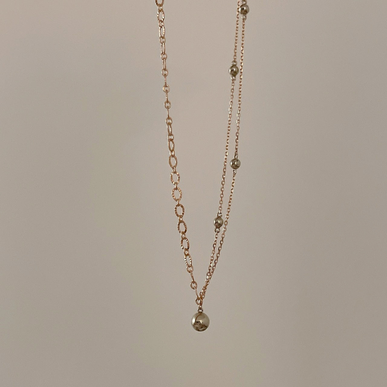 Two Tone Ball Chain Necklace