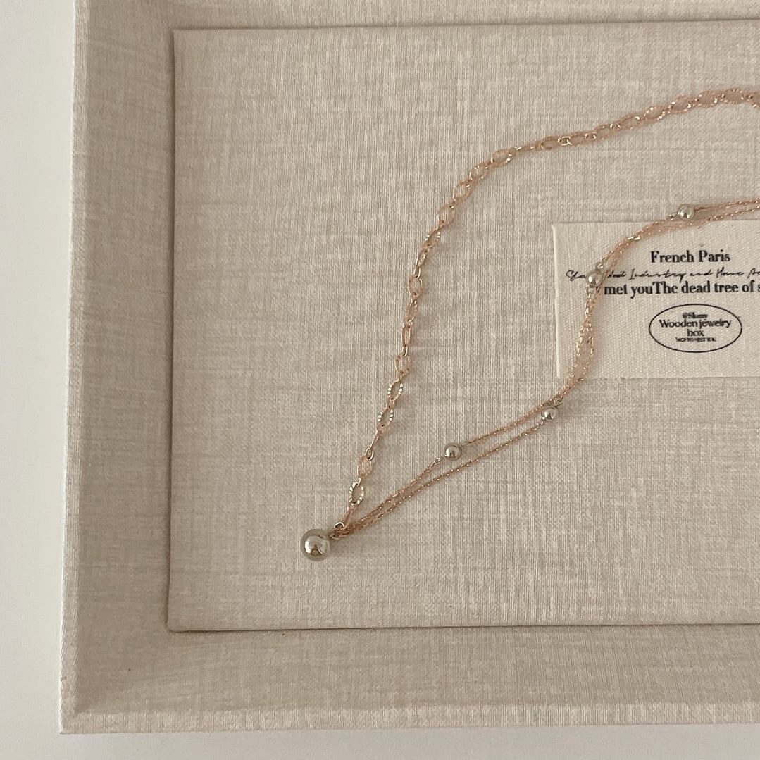 Two Tone Ball Chain Necklace