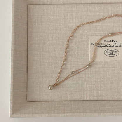 Two Tone Ball Chain Necklace
