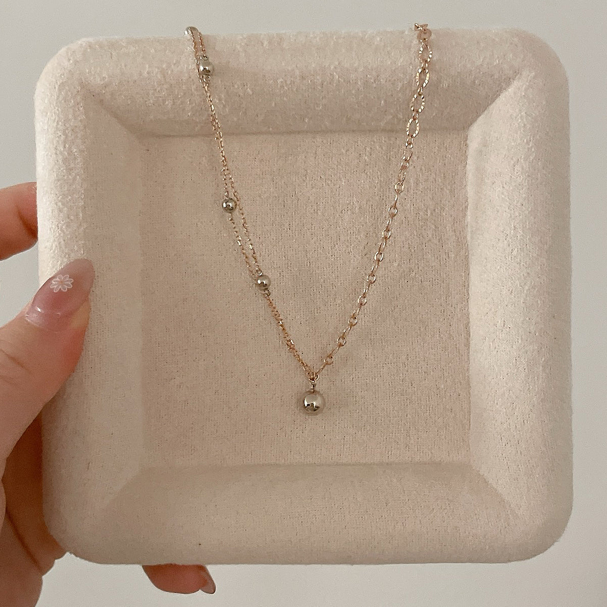 Two Tone Ball Chain Necklace