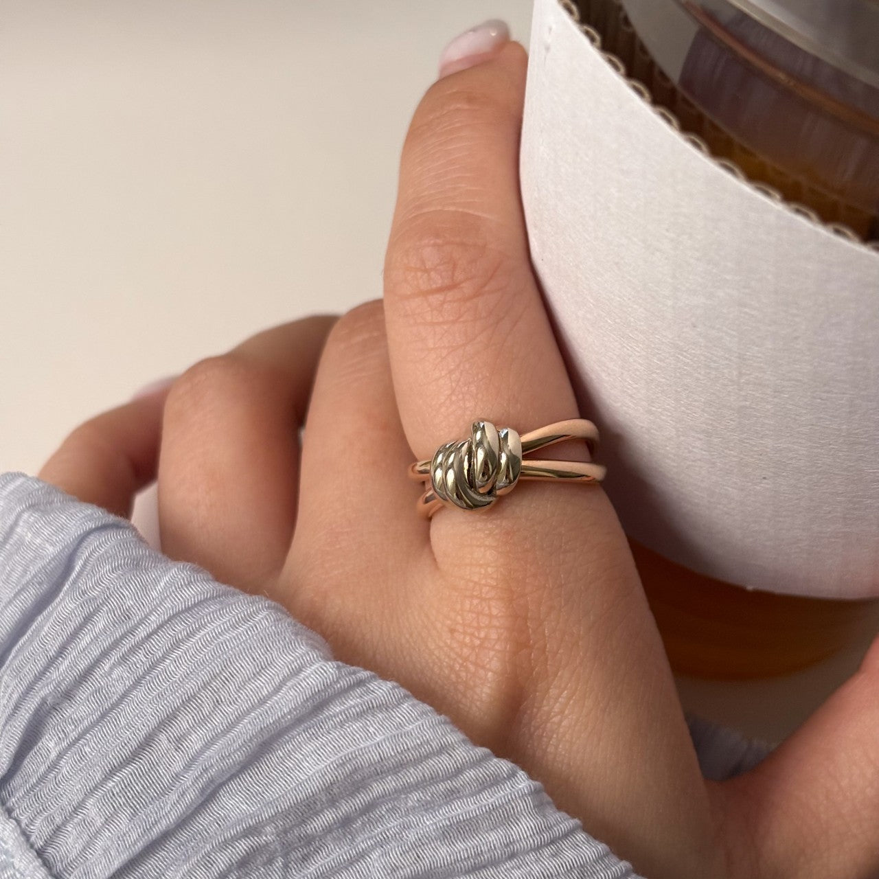 Two Tone Knot Ring