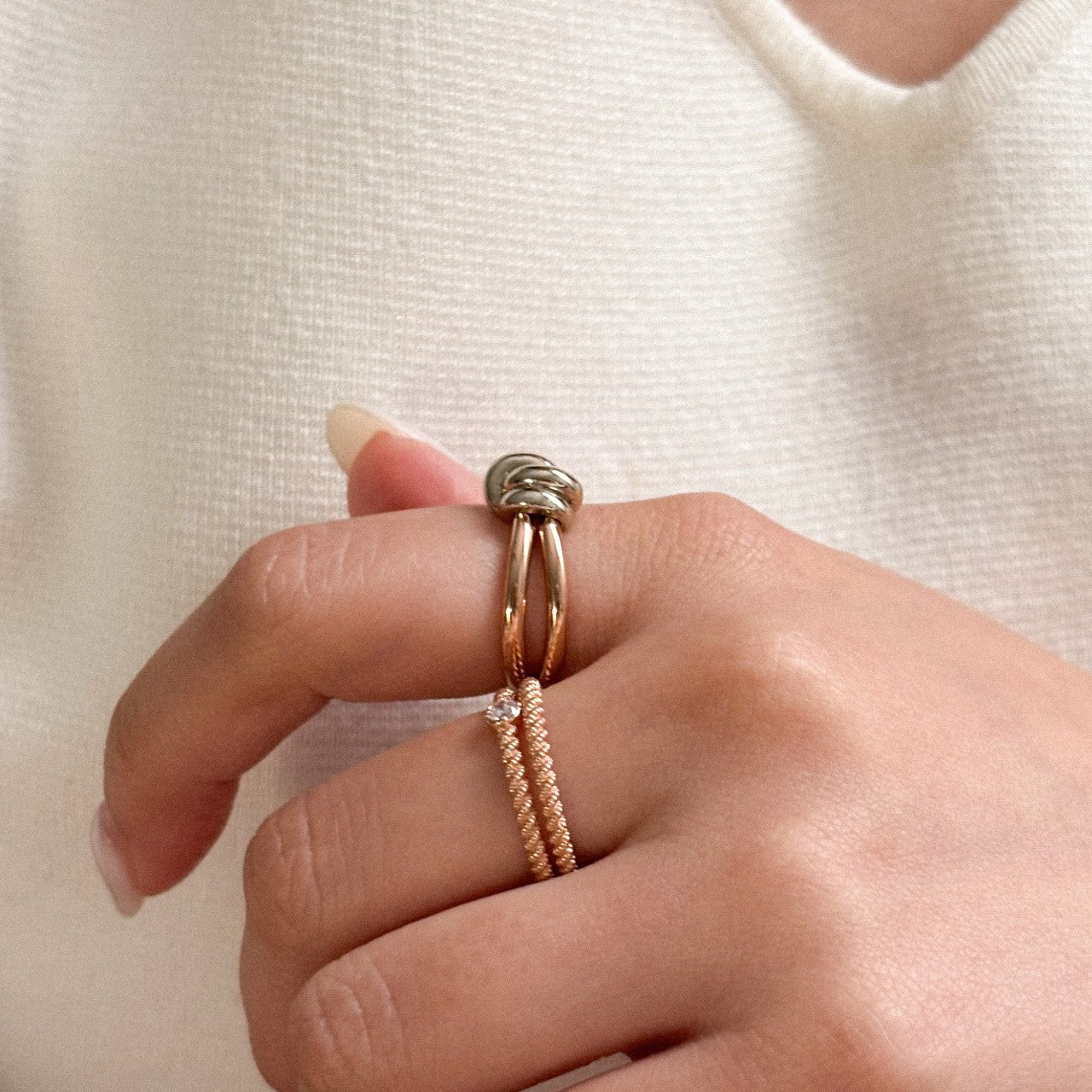 Two Tone Knot Ring