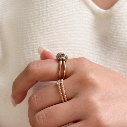 Two Tone Knot Ring