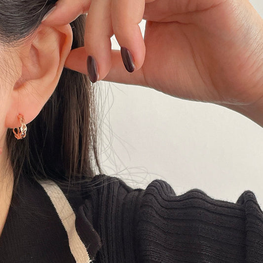 Textured Huggie Earrings