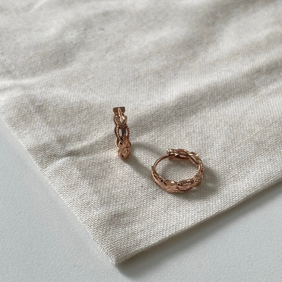 Textured Huggie Earrings