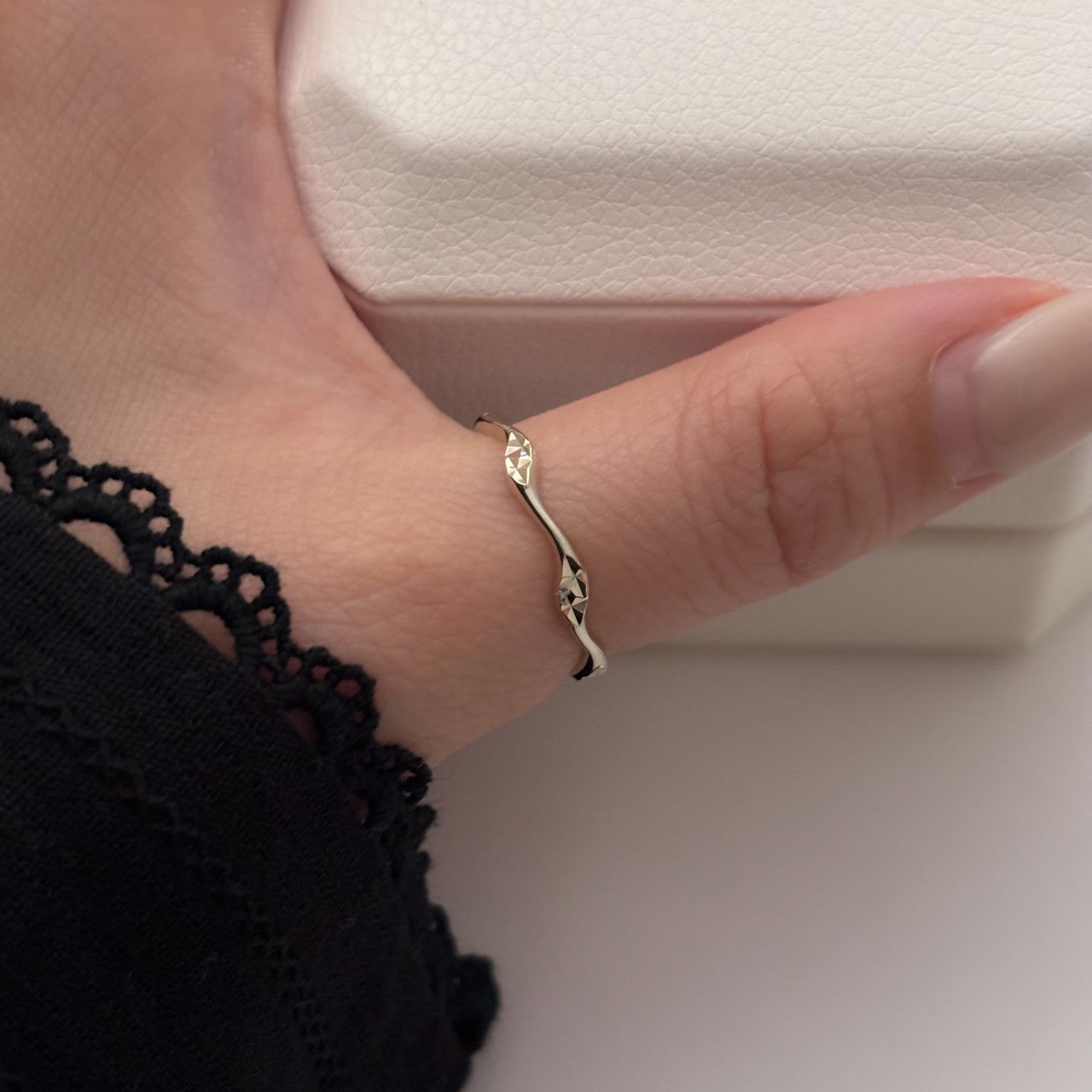 Textured Wave Ring