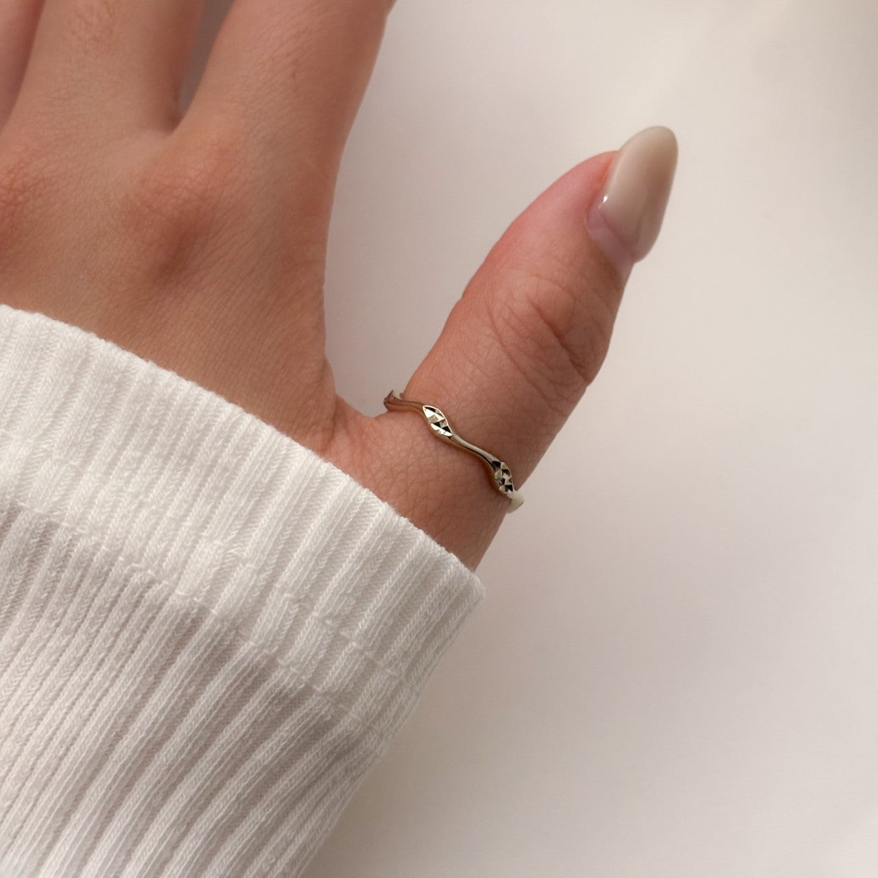 Textured Wave Ring