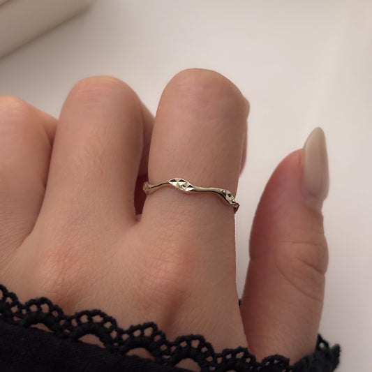 Textured Wave Ring