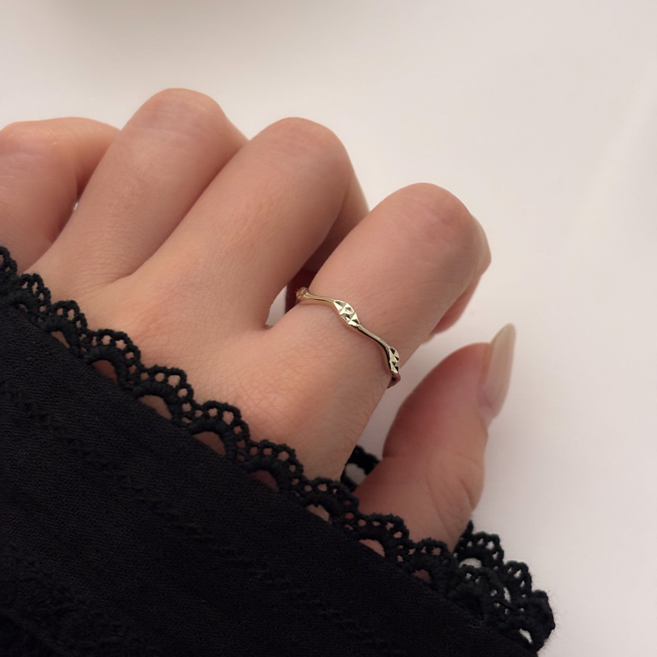Textured Wave Ring