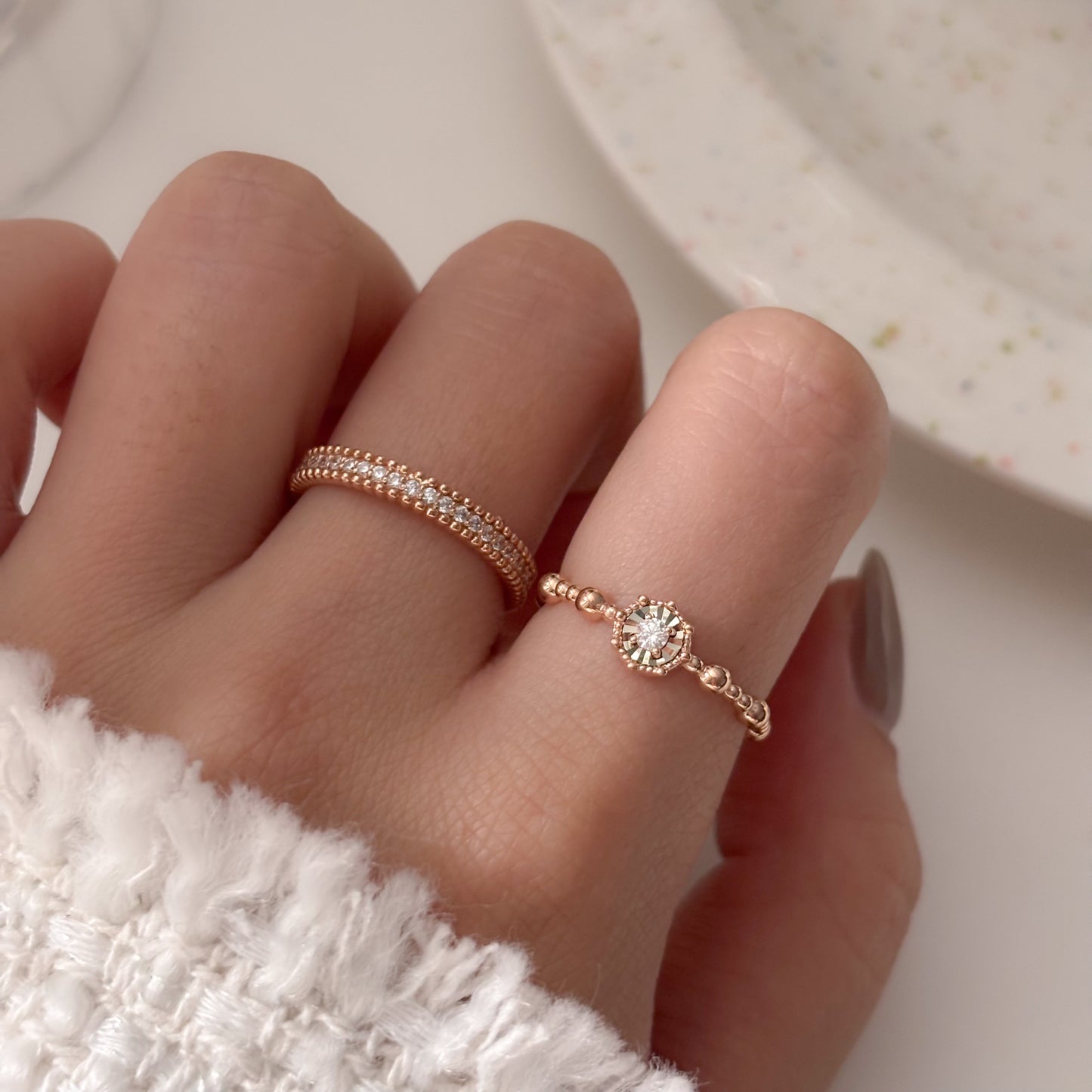 Beaded Edge Ring