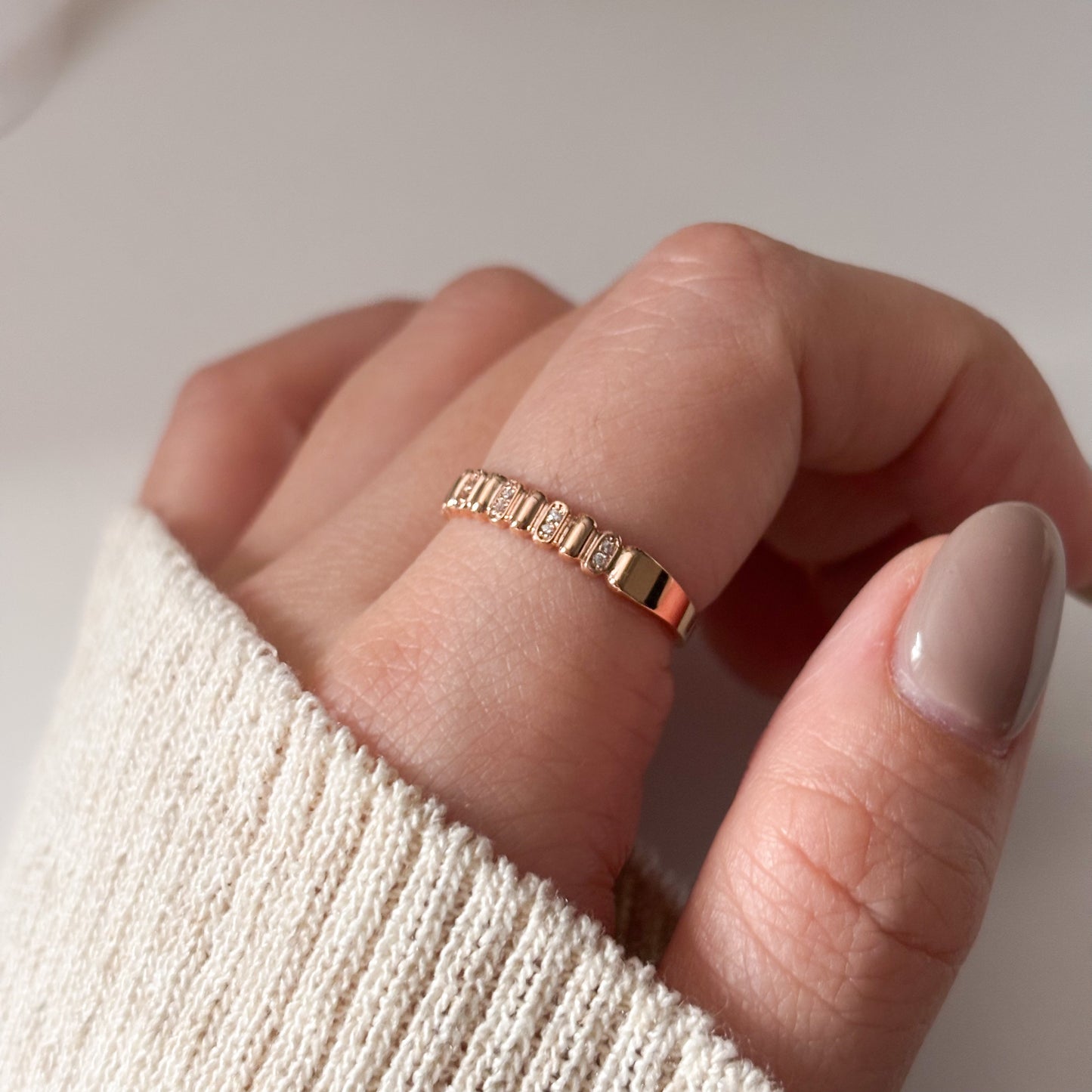 Ripped Bead Promise Ring