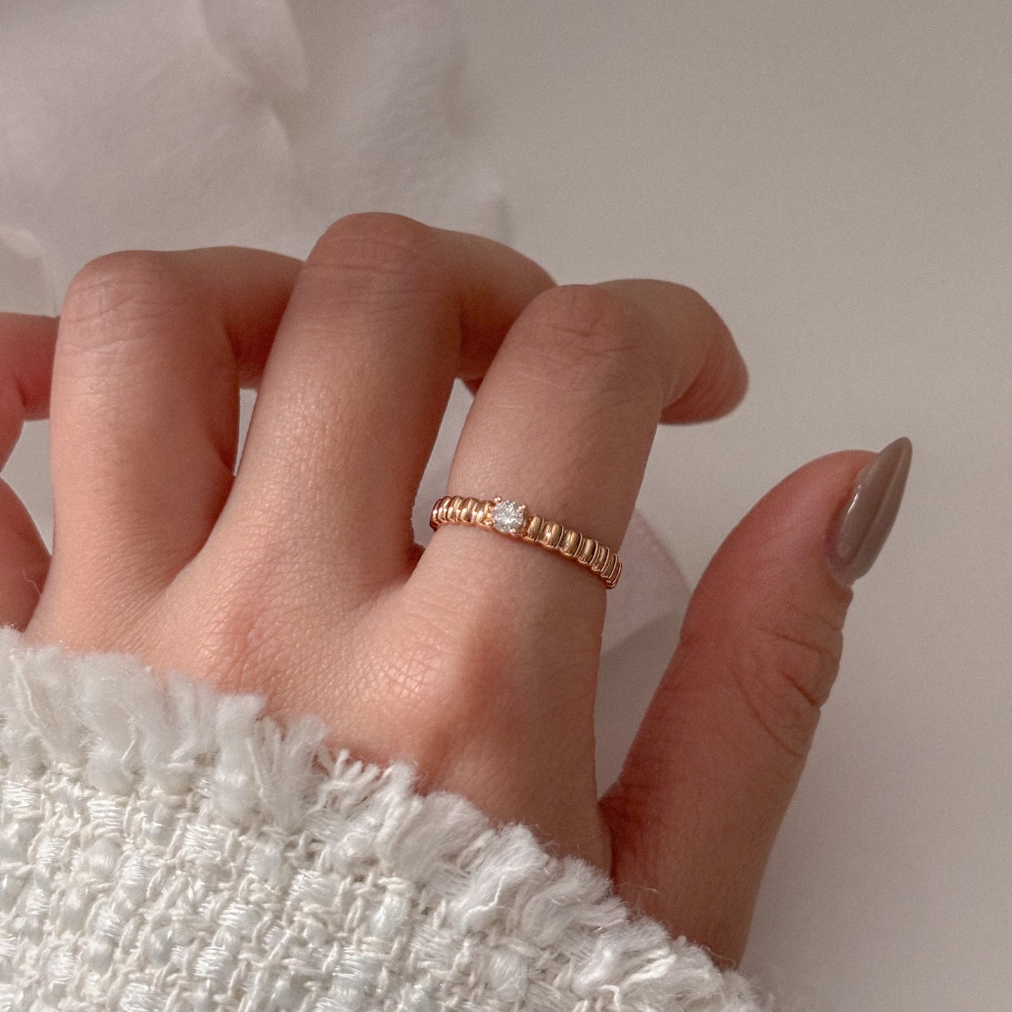 Ripped Bead Promise Ring