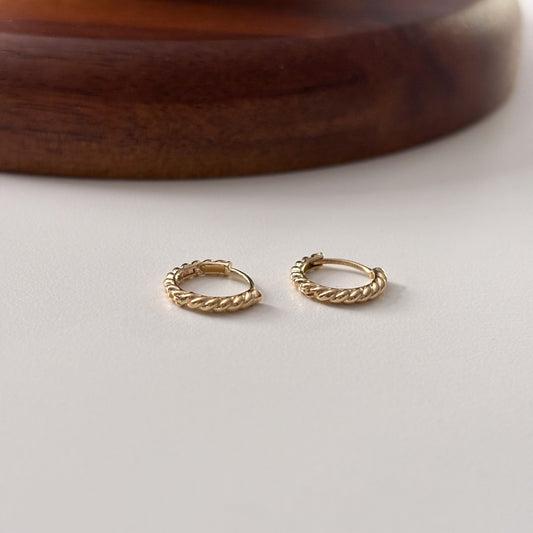 Twisted Rope Huggie Earrings