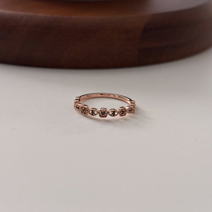 Beaded Black CZ Ring