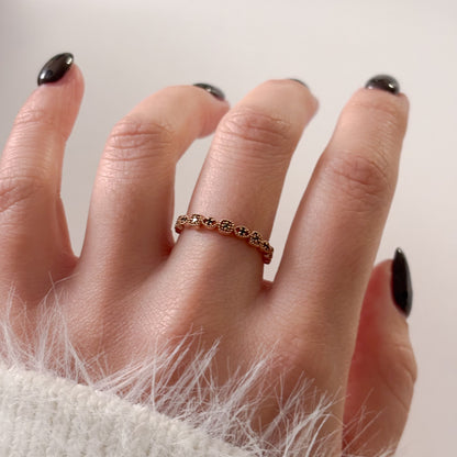 Beaded Black CZ Ring