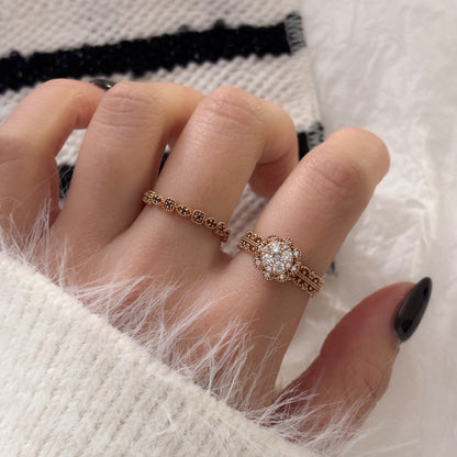 Beaded Black CZ Ring