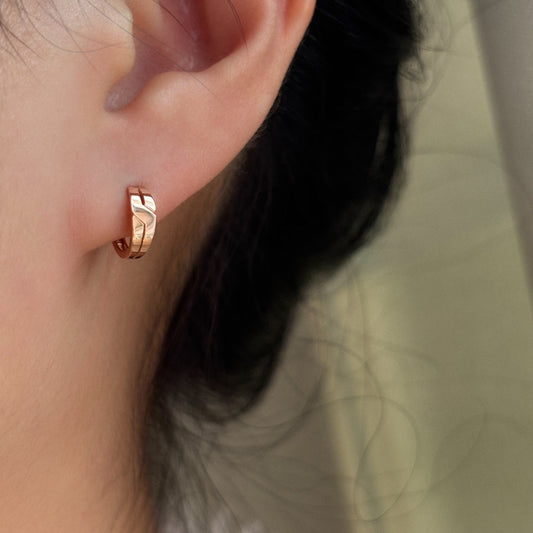 Geometric Huggie Earrings