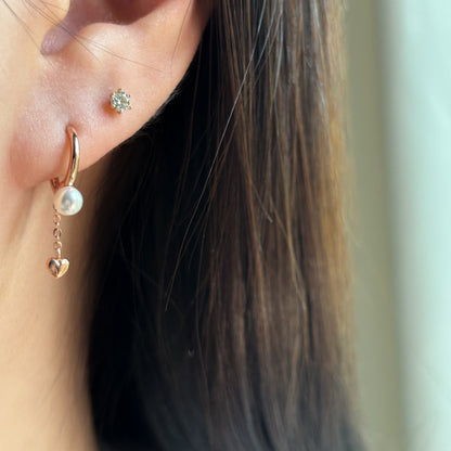 Pearl Heart Drop Earrings