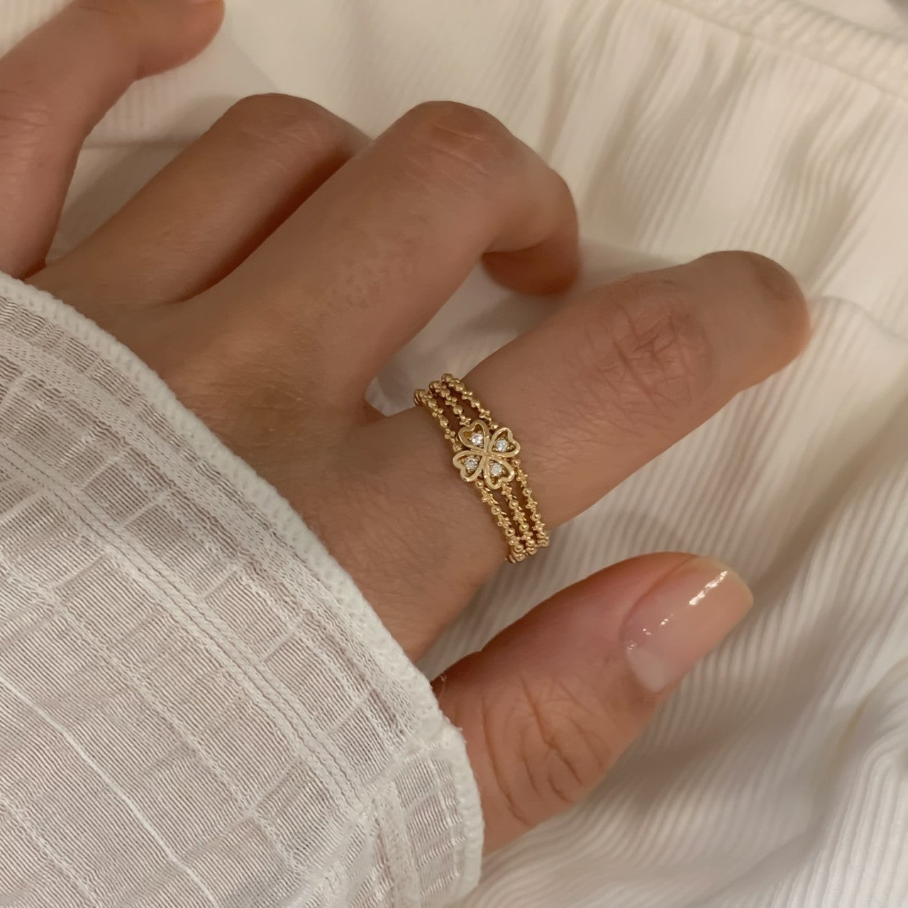 3 Row Clover Ring