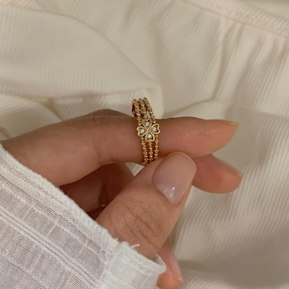 3 Row Clover Ring