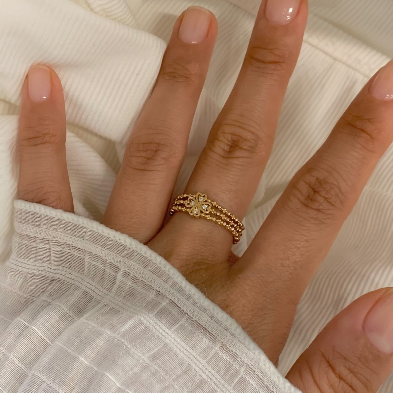 3 Row Clover Ring