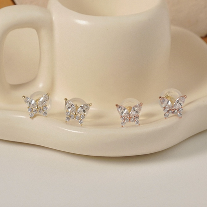 Butterfly CZ Stud Earrings