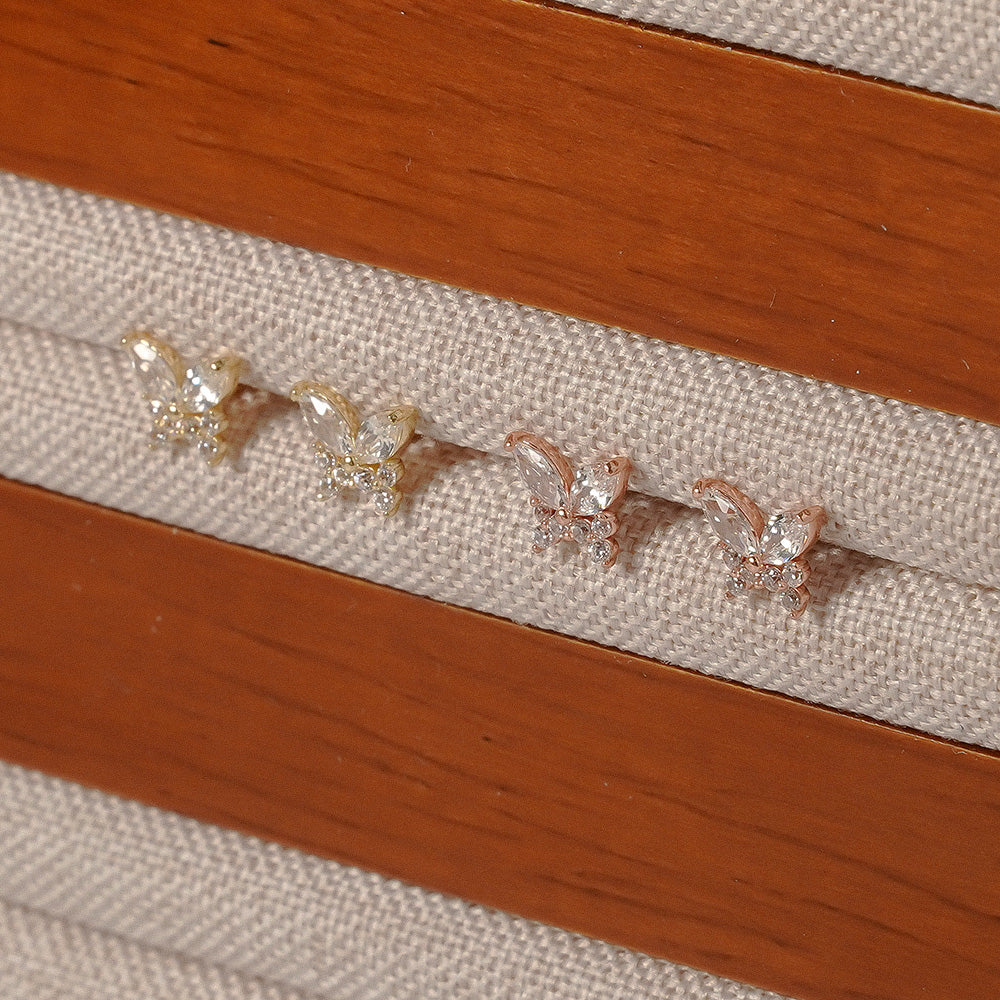 Butterfly CZ Stud Earrings