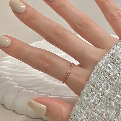 Double Line Diamond Ring