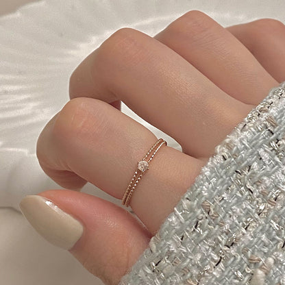 Double Line Diamond Ring