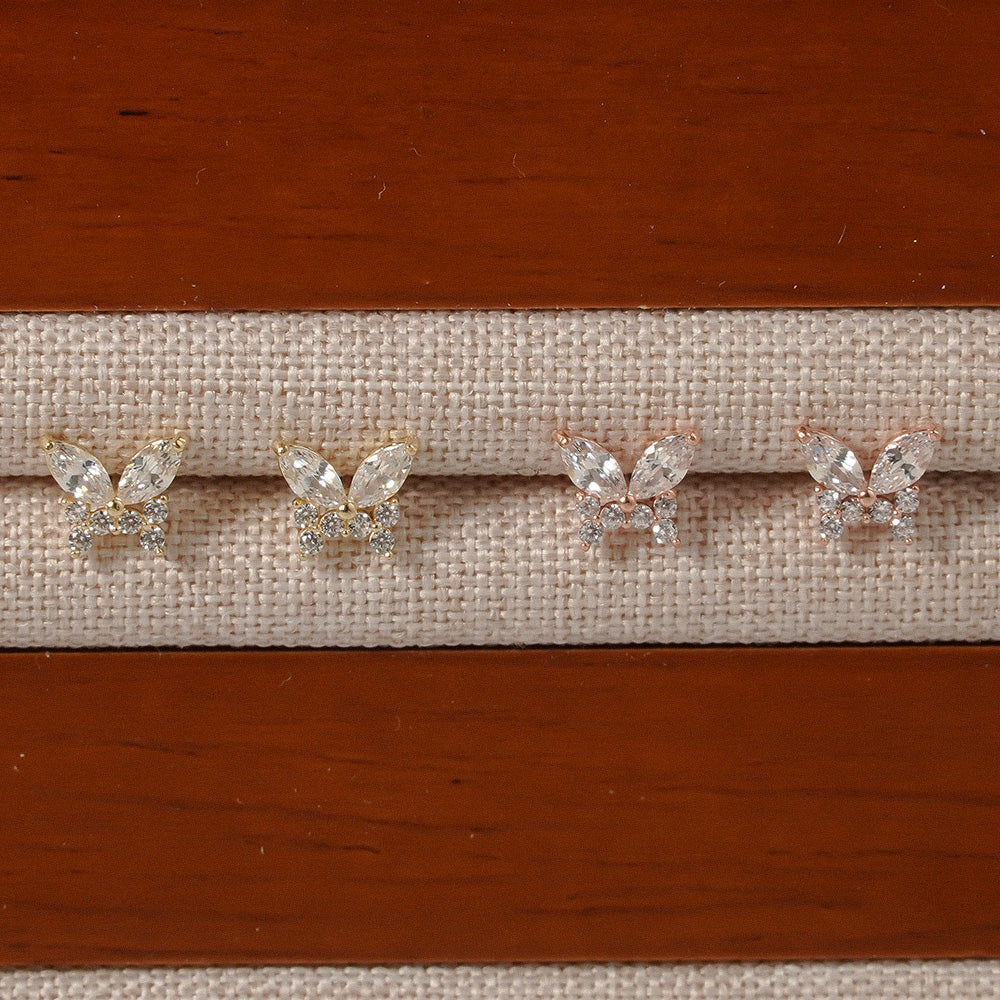 Butterfly CZ Stud Earrings