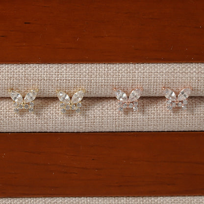 Butterfly CZ Stud Earrings