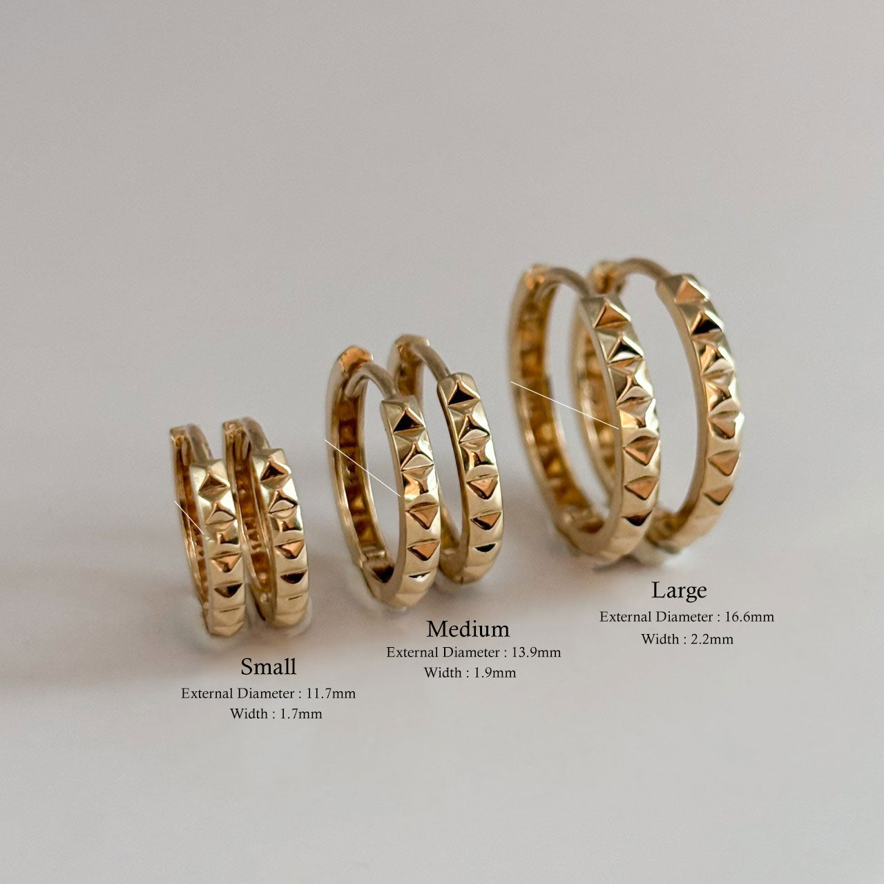 Plain Pyramid Hoop Earrings