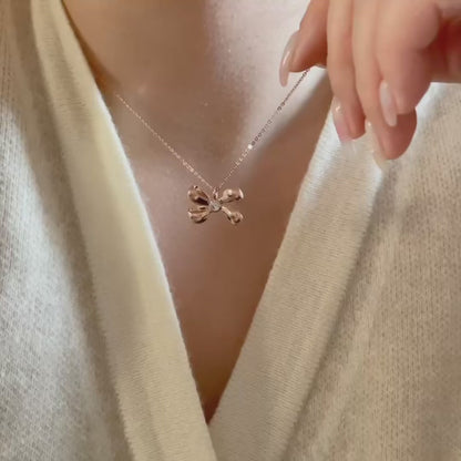 Bow Diamond Necklace